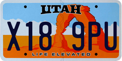 UT license plate X189PU