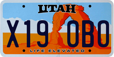 UT license plate X190BO