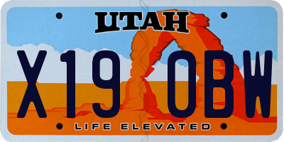 UT license plate X190BW