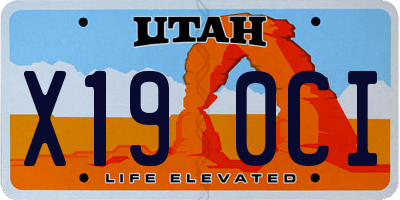 UT license plate X190CI