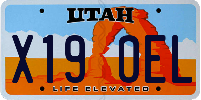UT license plate X190EL