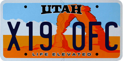 UT license plate X190FC