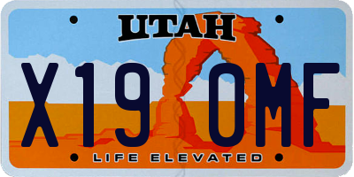 UT license plate X190MF