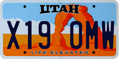 UT license plate X190MW