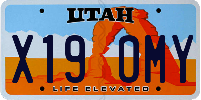 UT license plate X190MY