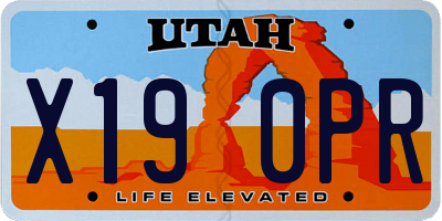 UT license plate X190PR