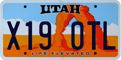 UT license plate X190TL