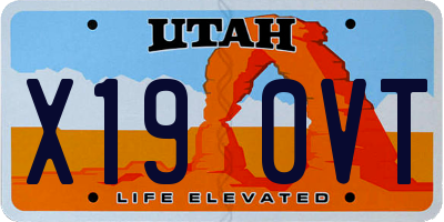 UT license plate X190VT