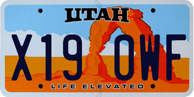 UT license plate X190WF