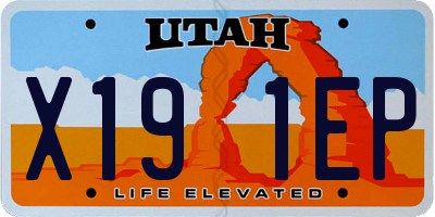 UT license plate X191EP