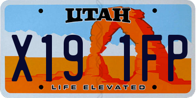UT license plate X191FP
