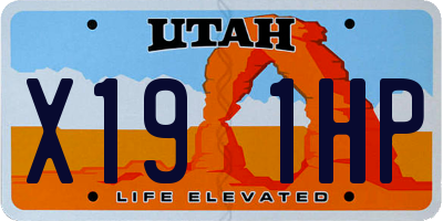 UT license plate X191HP