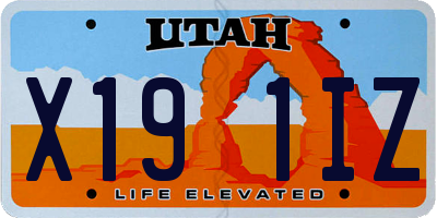 UT license plate X191IZ
