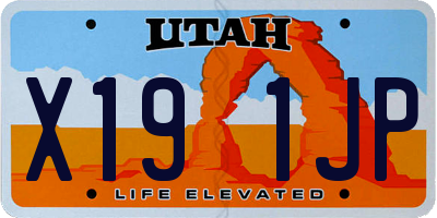 UT license plate X191JP