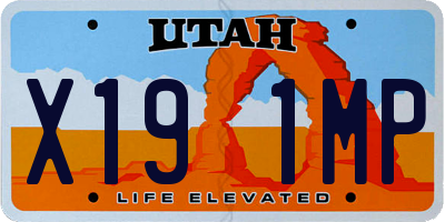 UT license plate X191MP