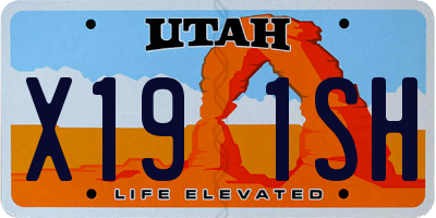 UT license plate X191SH
