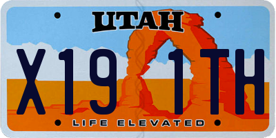 UT license plate X191TH