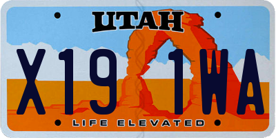 UT license plate X191WA