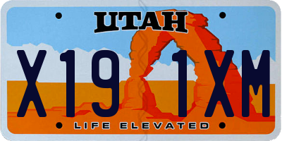 UT license plate X191XM