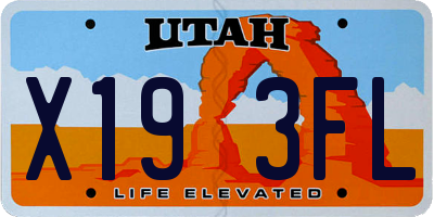 UT license plate X193FL