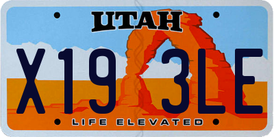UT license plate X193LE