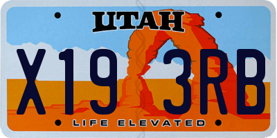 UT license plate X193RB