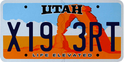 UT license plate X193RT