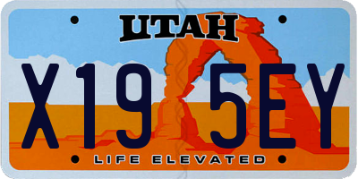 UT license plate X195EY