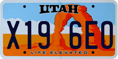 UT license plate X196EO