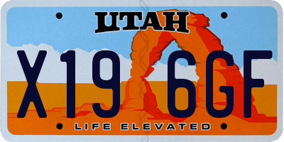 UT license plate X196GF