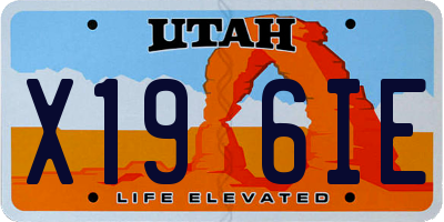 UT license plate X196IE