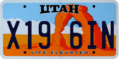 UT license plate X196IN