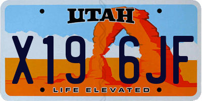 UT license plate X196JF
