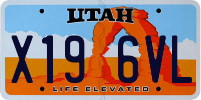 UT license plate X196VL