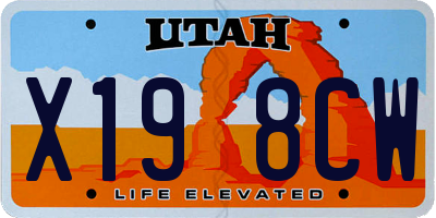 UT license plate X198CW