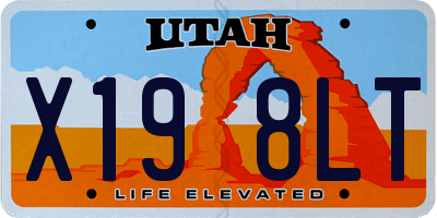 UT license plate X198LT