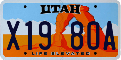 UT license plate X198OA