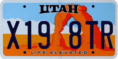 UT license plate X198TR