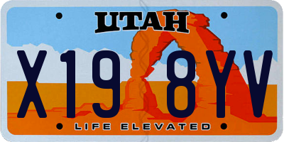 UT license plate X198YV