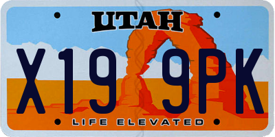 UT license plate X199PK