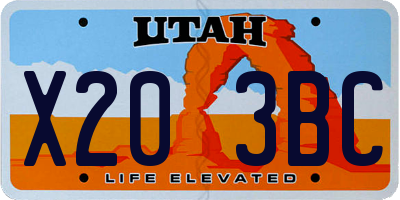 UT license plate X203BC