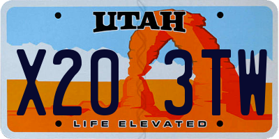 UT license plate X203TW