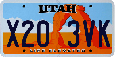 UT license plate X203VK