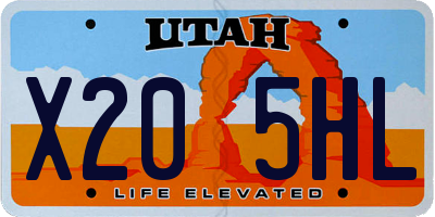 UT license plate X205HL