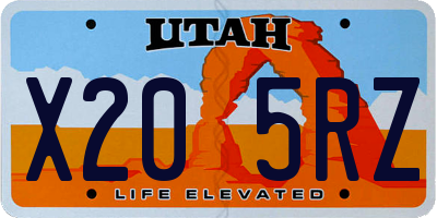 UT license plate X205RZ