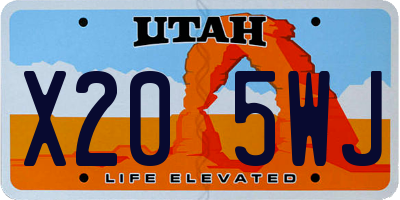 UT license plate X205WJ