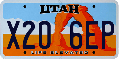 UT license plate X206EP