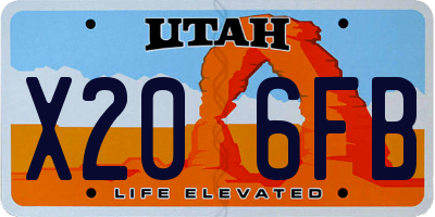 UT license plate X206FB