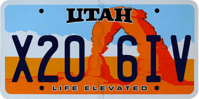 UT license plate X206IV
