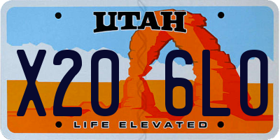 UT license plate X206LO